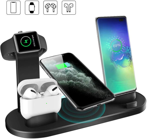 4-in-1 Wireless Charging Station – 15W Fast Charge for iPhone, Apple Watch, AirPods & Android