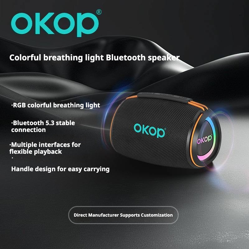 KP-809 Best-Selling Portable Outdoor Bluetooth Speaker Compact Viral Hit With Ambient Breathing Light TF Card Support Desktop Use And Extra Long Battery Life In Stock