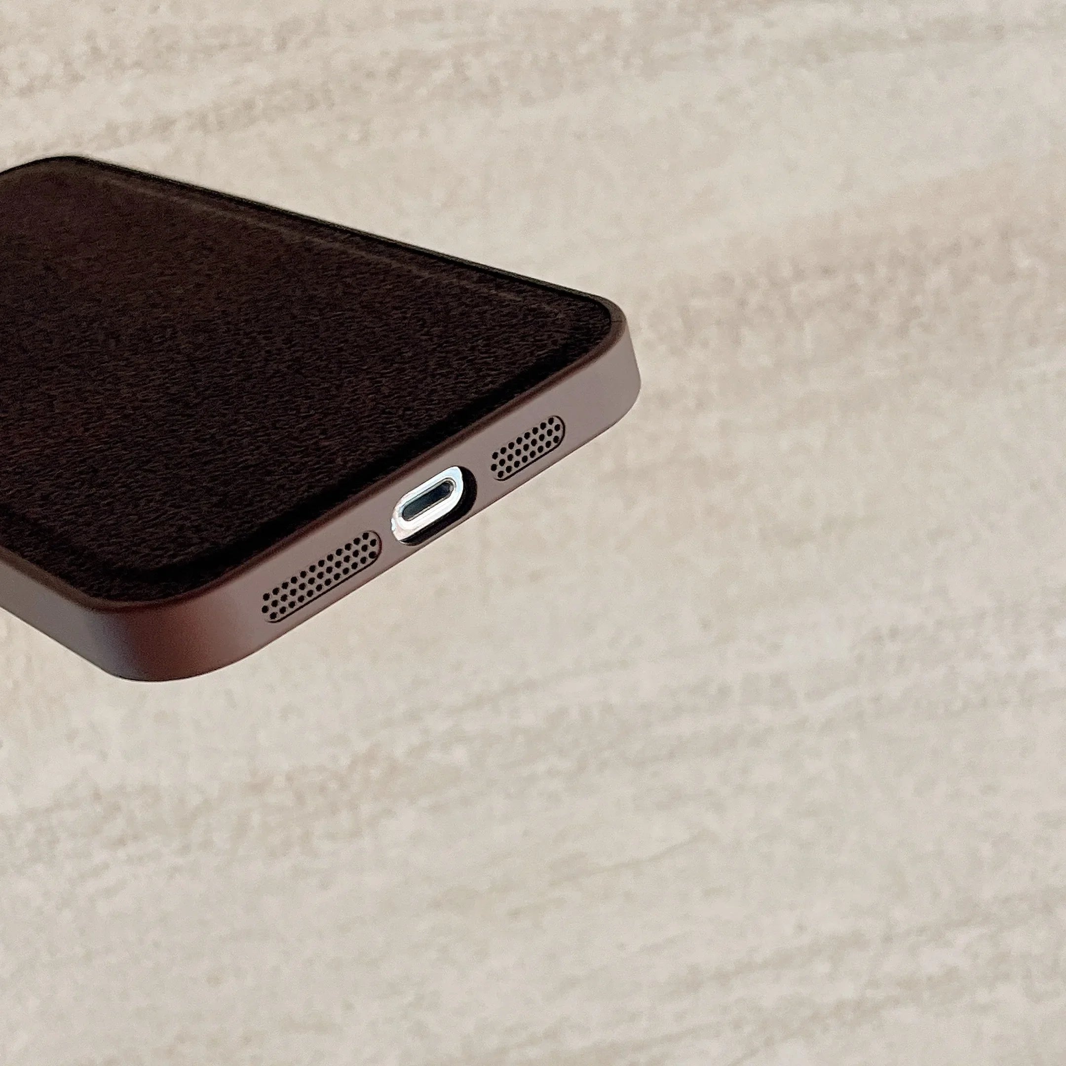 Luxury Solid Color Brown Soft Leather Phone Case For iPhone 15 14 12 13 Pro Max 11 X XS XR 7 8 Plus SE Shockproof Silicone Cover